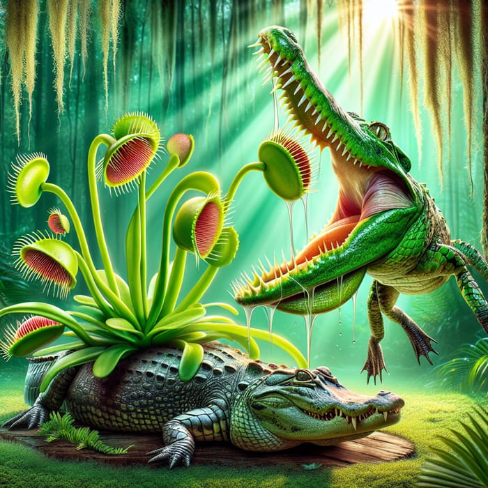 Carnivorous Venus Flytrap vs. Alligator Scene