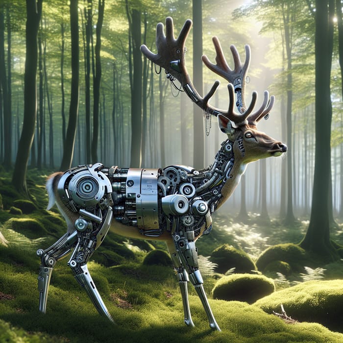Cybernetic Deer: Realistic Fusion of Nature and Machinery