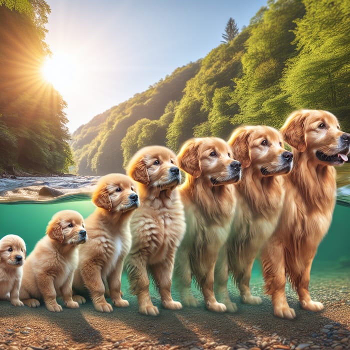 Surreal Golden Retriever Evolution by Beautiful River