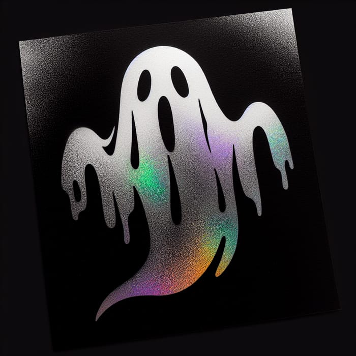 Black and White Ghost Stencil with Holographic Effect