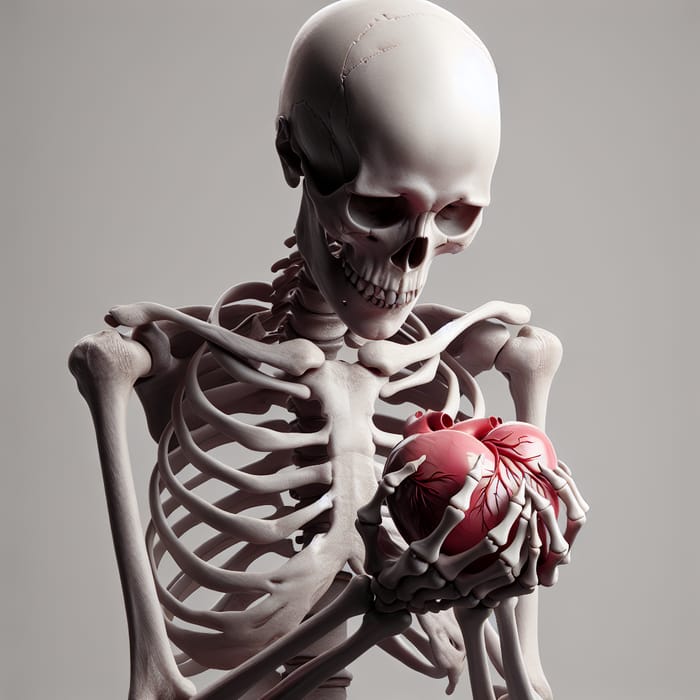 Realistic Skeleton Holding Human Heart | Longing and Discovery