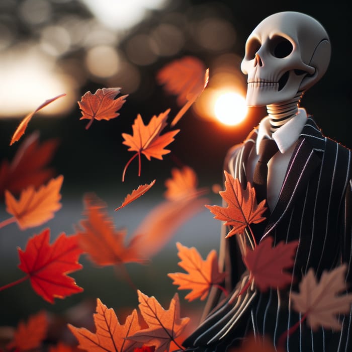 Jack Skellington Embracing Serene Autumn Solitude