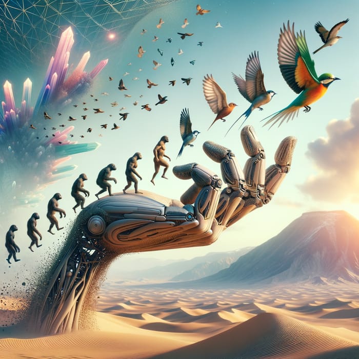 Evolving Birds: Hand to Flight In Futuristic Sky