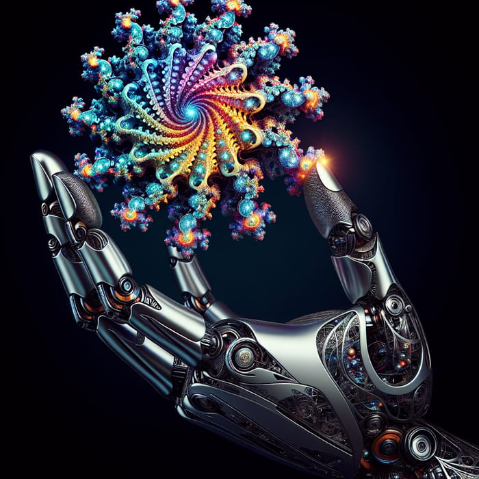 Semi-Robotic Hand & Colorful Fractal Object