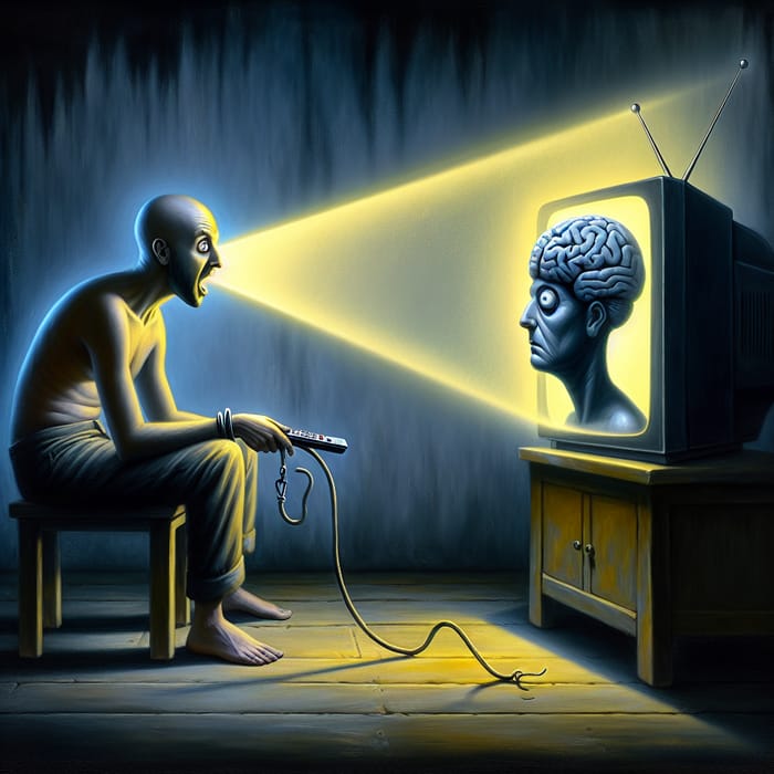 Symbolic Theatrical Portrayal of TV Brainwashing