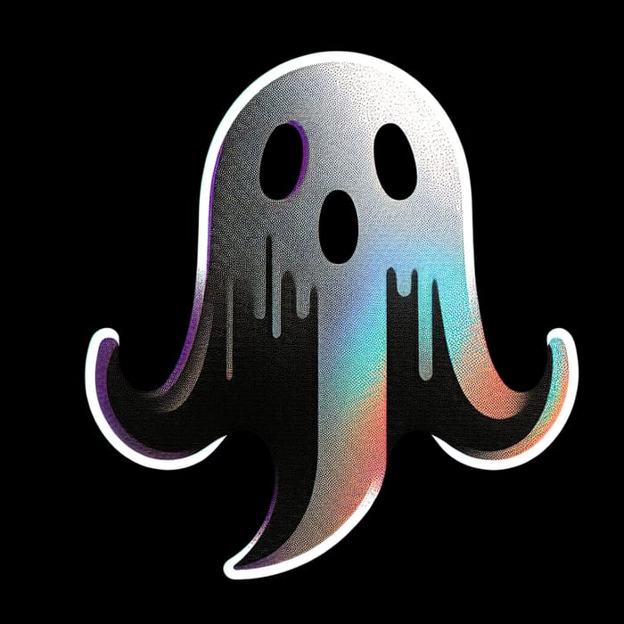Black and White Holographic Ghost Stencil | 3D Shimmering Design