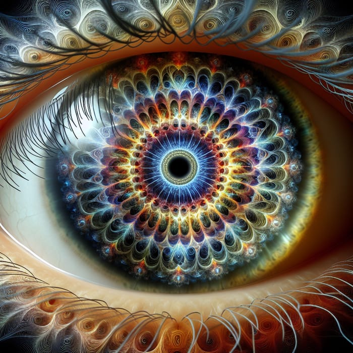 Mesmerizing Fractal Pattern in Human Eye Pupil - Stunning Visual
