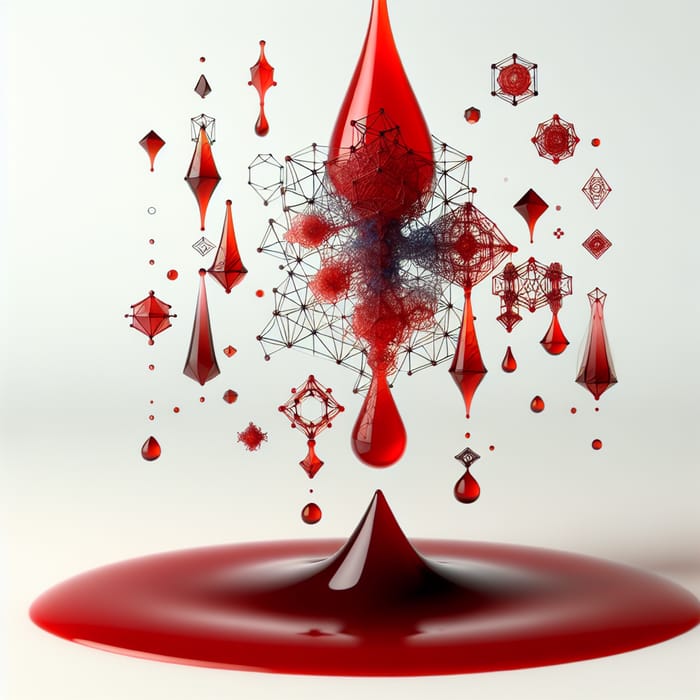 Artistic Blood Drop Transformed by Sacred Geometry