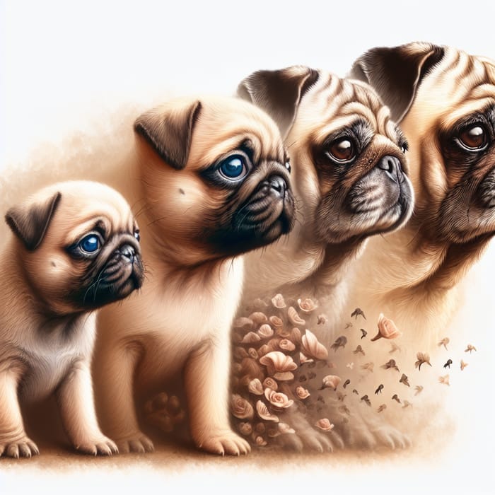 Realistic Pug Puppy Evolution: Dreamy Adult Stages