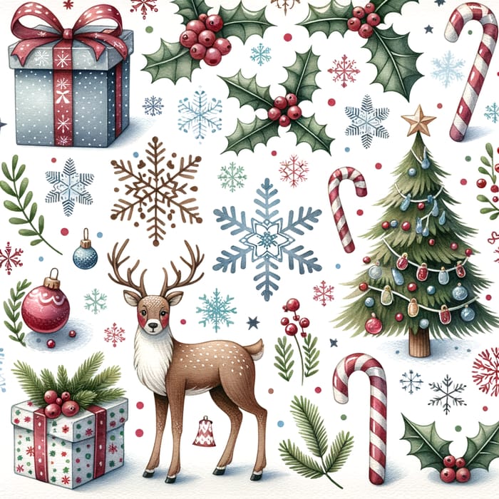 Christmas Watercolor Patterns Bundle | Festive Designs