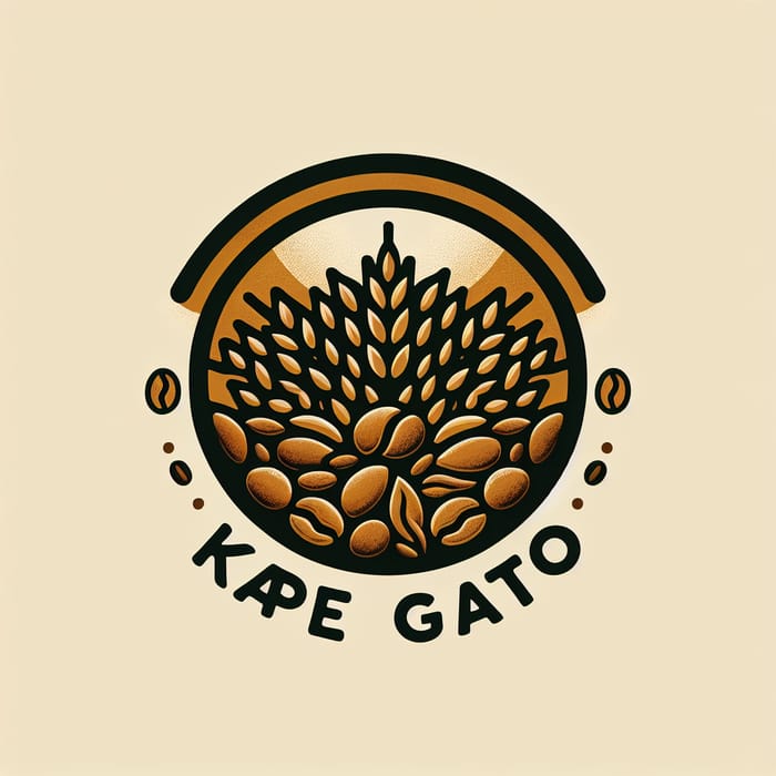 KAPE GATO Rice Coffee Logo: Warmth and Energy Blend