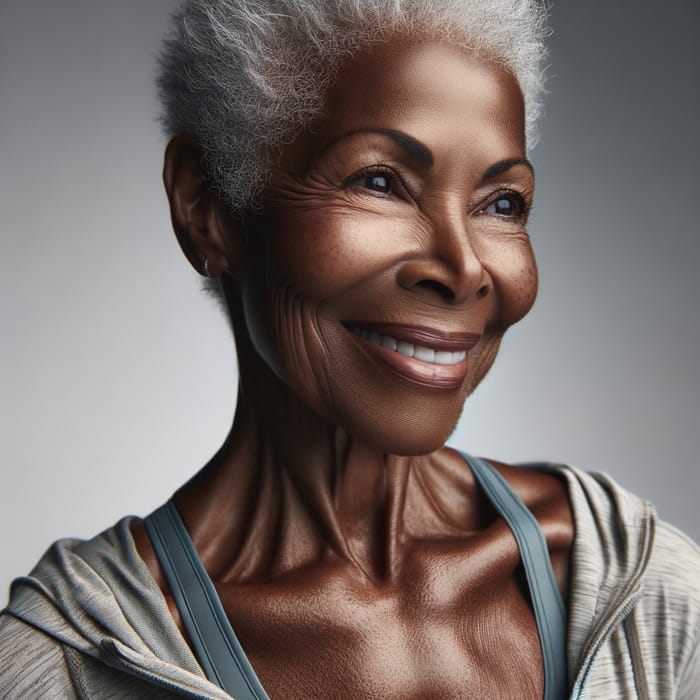 80-Year-Old Black Lady with Good Shape Exuding Grace