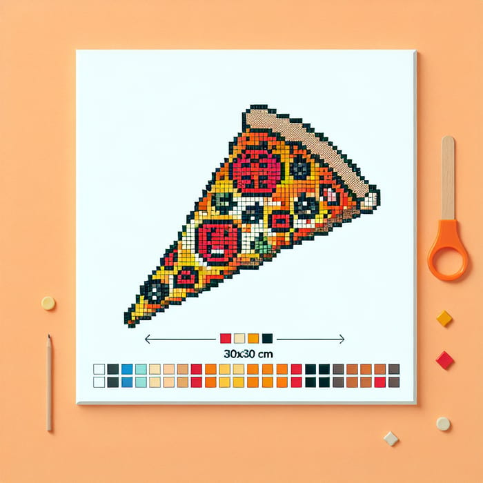 Create a 30x30 cm Pizza Slice Mosaic Art with 5 Colors
