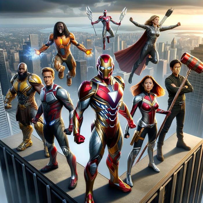 Marvel Avengers | Heroic Superhero Team on Skyscraper