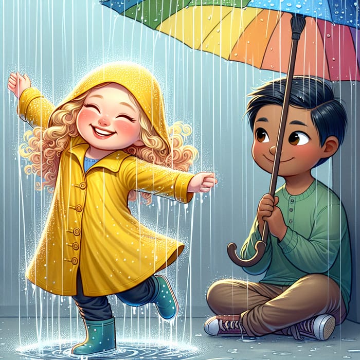 Kids Playing in the Rain | Happy Rainy Day Fun
