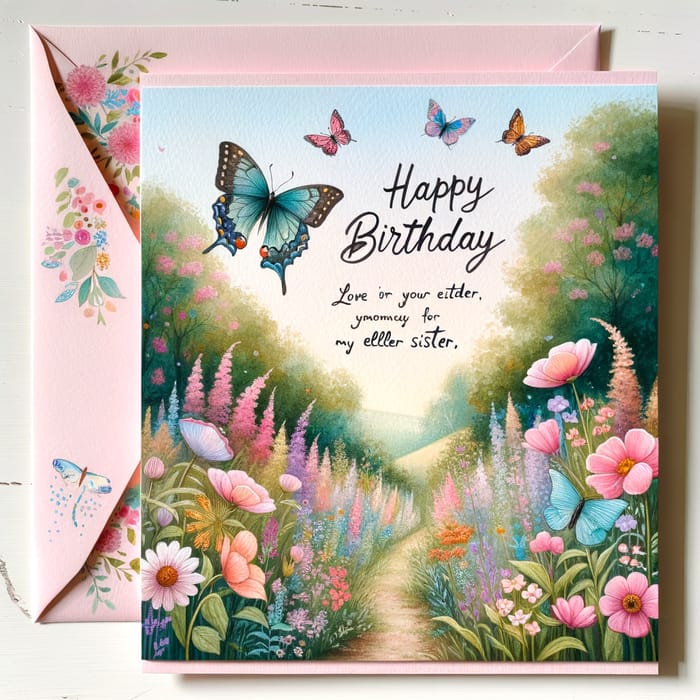 Joyful Watercolor Birthday Card for Elder Sister