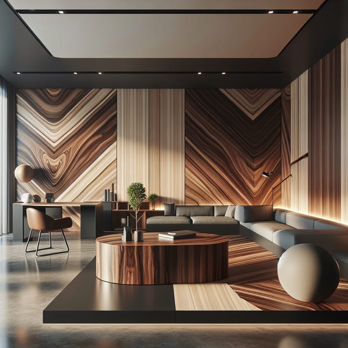 Innovative Melamine Room Design with Wood Grains