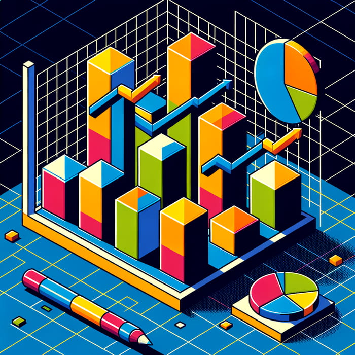 Vibrant Business Finance Bar Chart Inspired by Mondrian