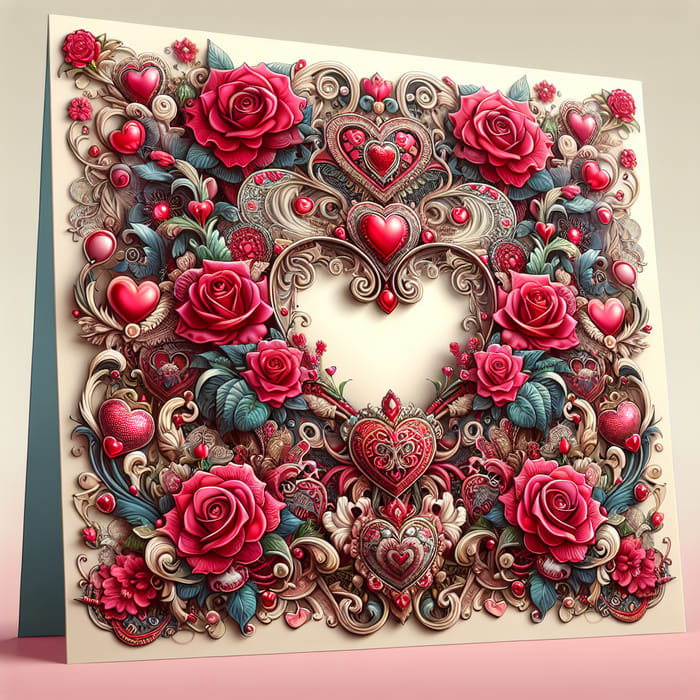 Romantic Valentine Card Designs with Roses and Love Symbols