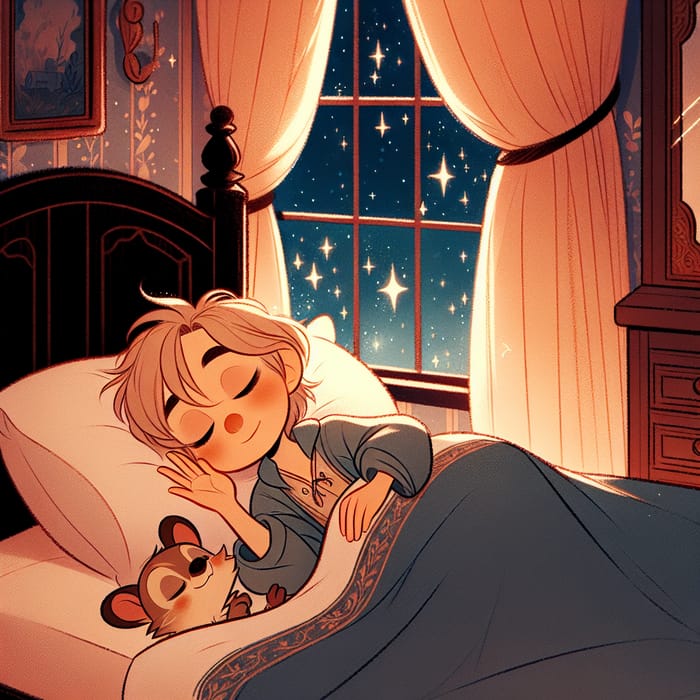 Heartwarming Scene of Disney-Style Bedtime