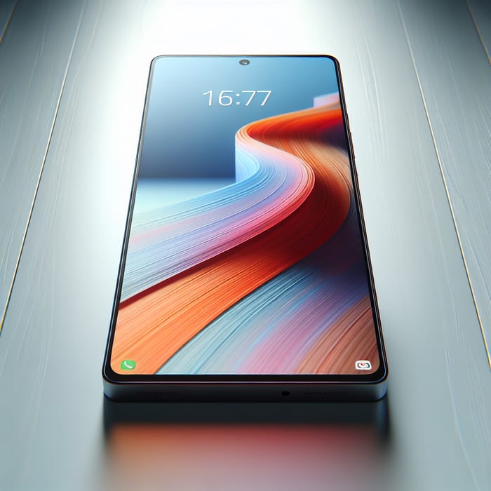 Detailed Image of a Modern Smartphone with Vibrant Screen and Sleek Design