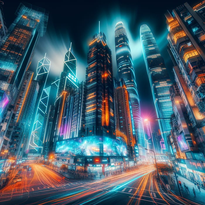 Vibrant Cyberpunk Cityscape at Night | Canon EOS R5 | AI Art Generator ...