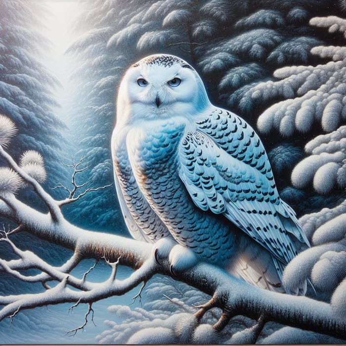 Majestic Snowy Owl Painting: Hyper-Realistic Wildlife Art