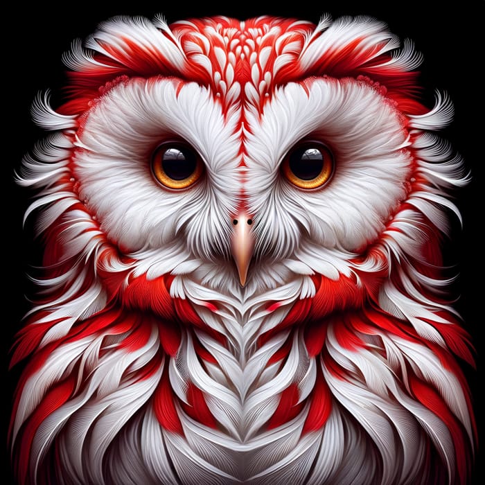 Realistic Red Owl with Stunning White Fur - HD Masterpiece