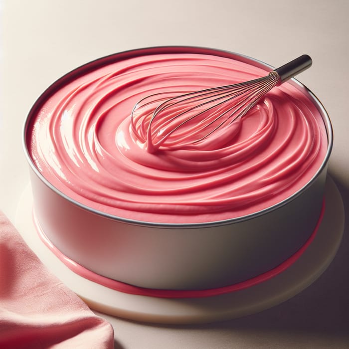 Vibrant Pink Raw Cake: Fluffy Texture & Glossy Batter