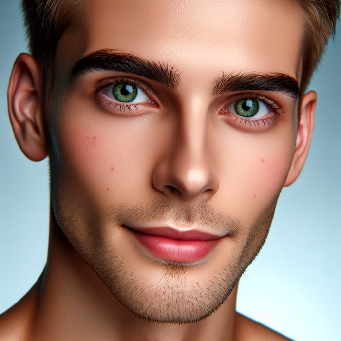 Caucasian Man Close-Up Portrait: Expressive Face Photo