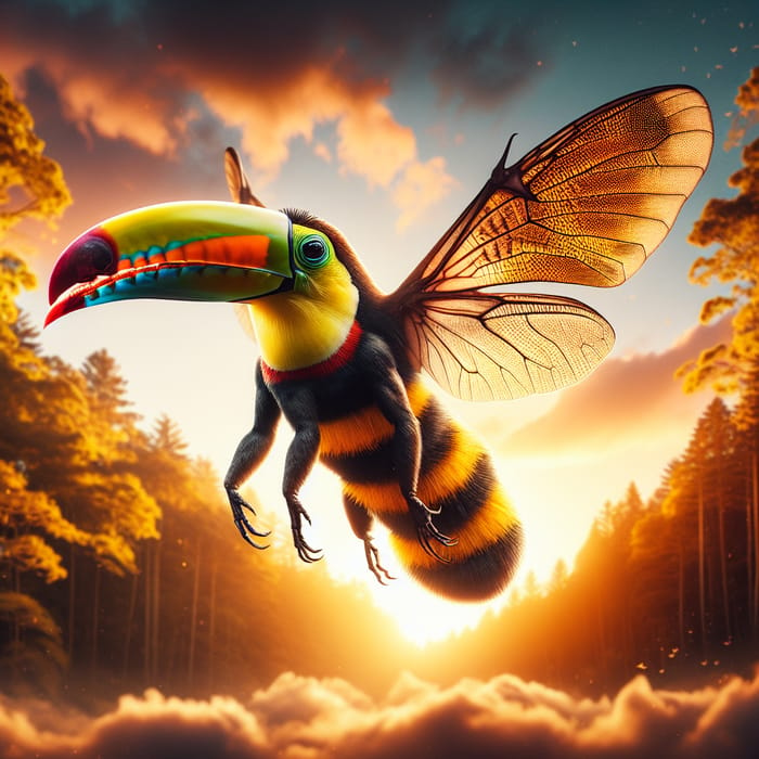 Mystical Creature: Bee, Vampire Bat, Toucan Hybrid