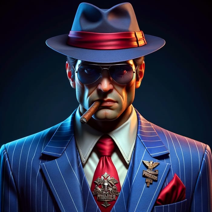 Mario Boss Mafia - Classic Video Game Character in a Stylish Suit
