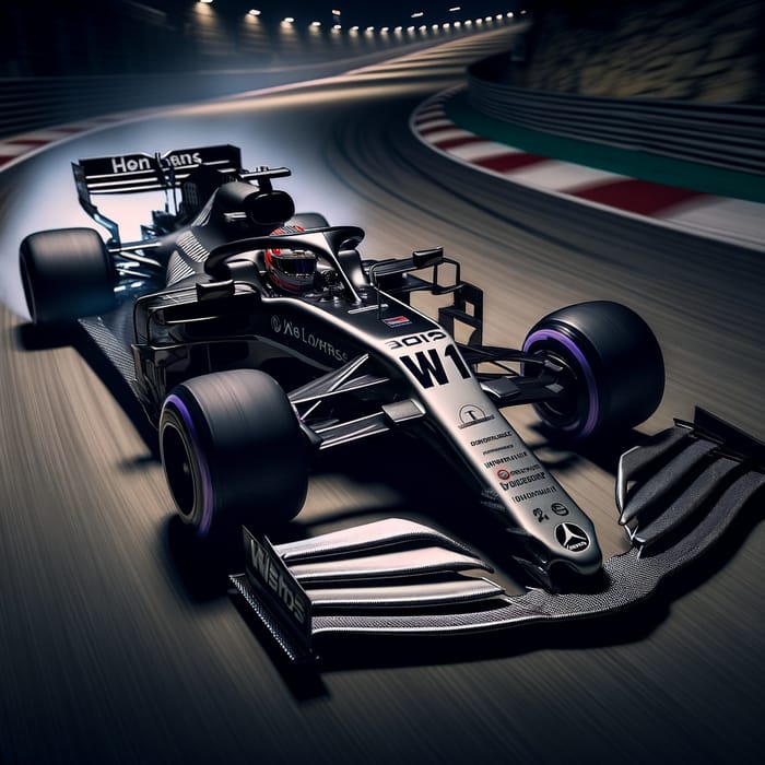 Mercedes W11 Lewis Hamilton Night Photo