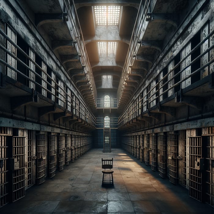 Penitentiary Bars: Eerie Prison Atmosphere