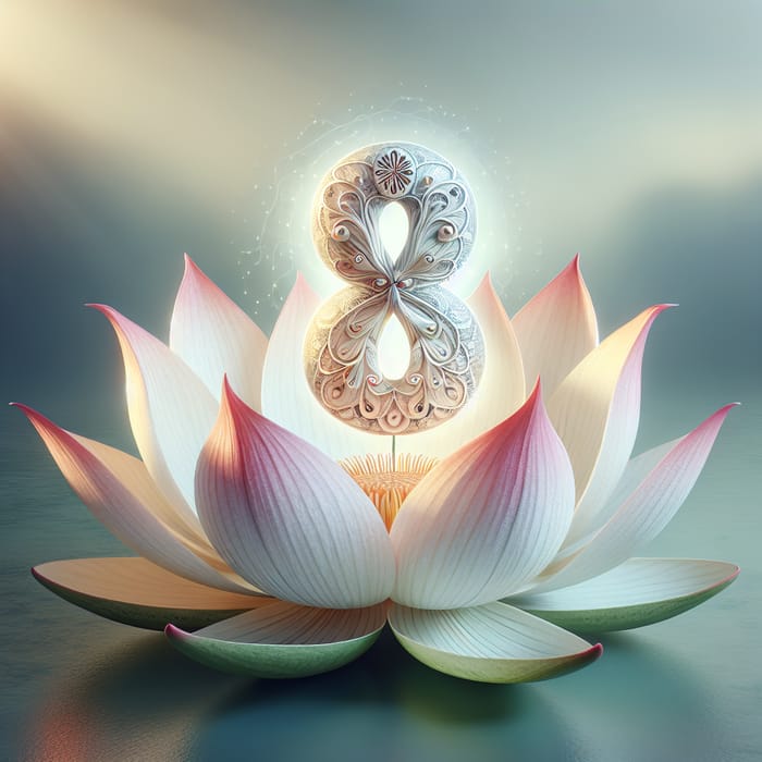 Lotus Flower with Number 8 - Symbol of Harmony