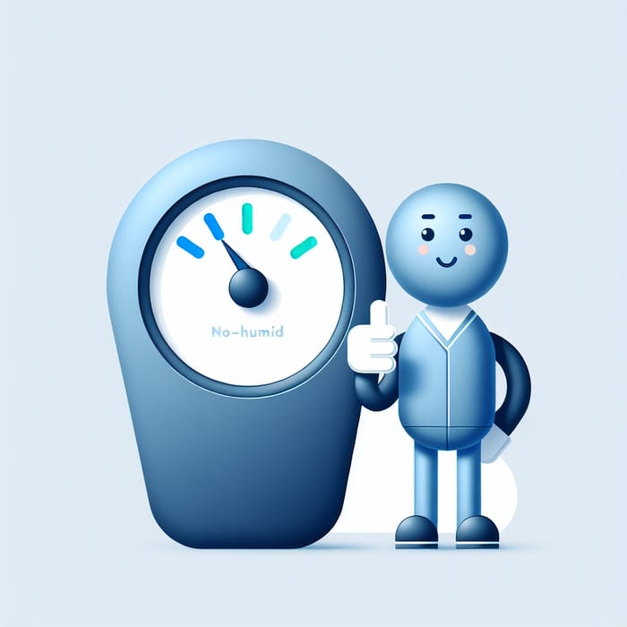 Blue and Grey Material Design Gauge with Friendly Mascot
