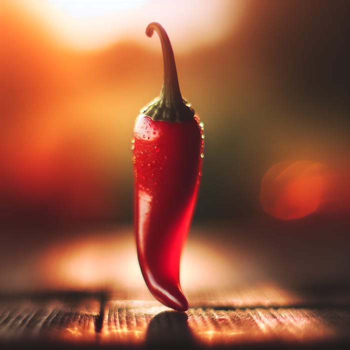 Close-Up of Chili Pepper | Soft Warm Colors Background