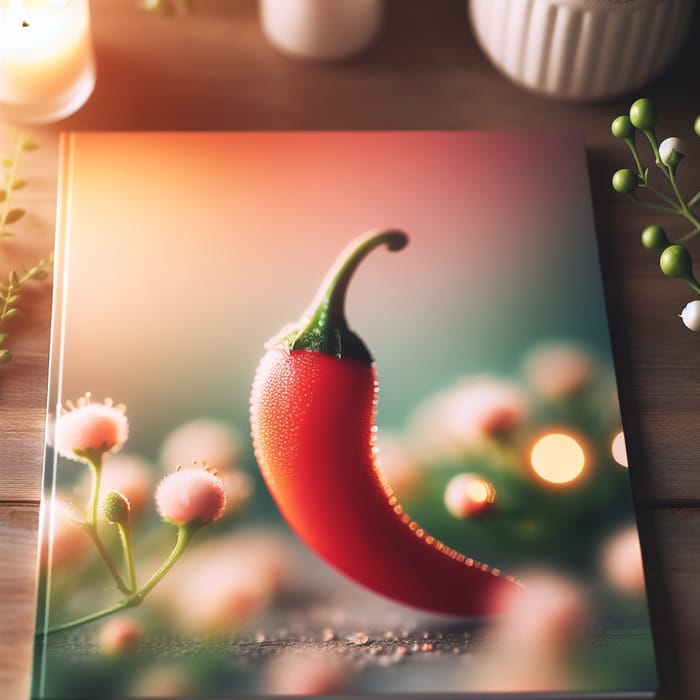 Vibrant Chili Pepper in Soft Pastel Shade, Natural Canon EOS R Macro Shot
