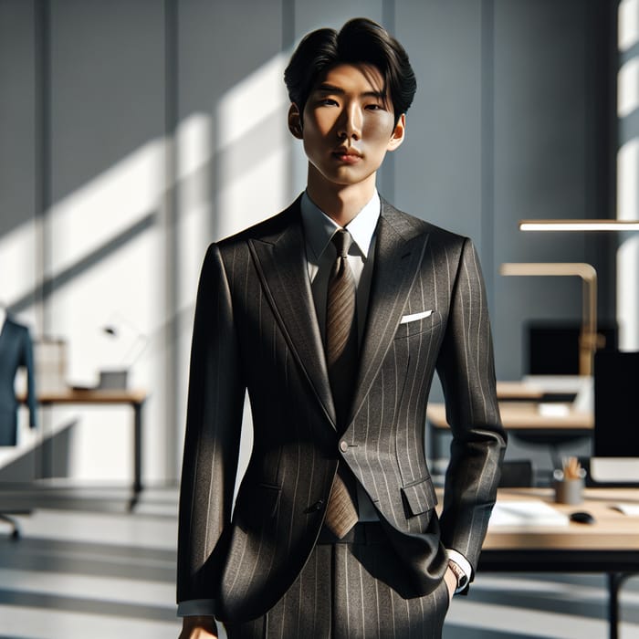 Professional Asian Man Portrait in Office with Minimalist Style