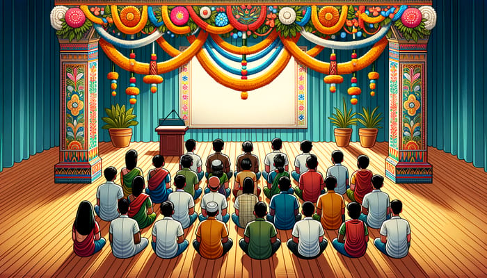 Indian Classroom Animated Scene | Cultural Presentation Illustration