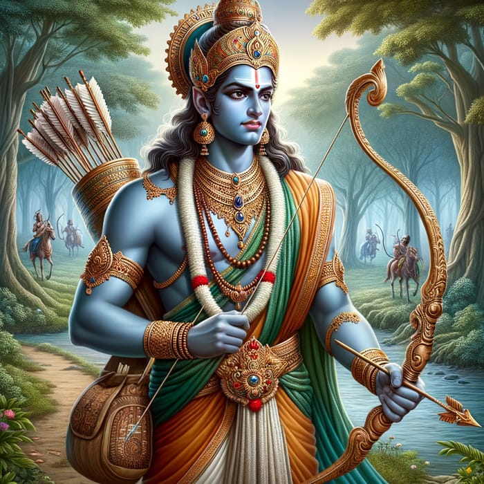Divine Archer Lord Rama in Royal Attire