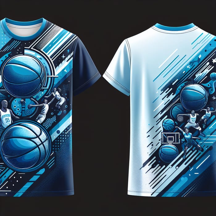 Cool Blue Basketball Girls Dry Fit T-Shirt Design | Stylish & Comfortable