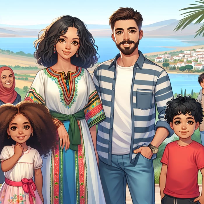 Culturally Diverse Family Gathering with North African Roots