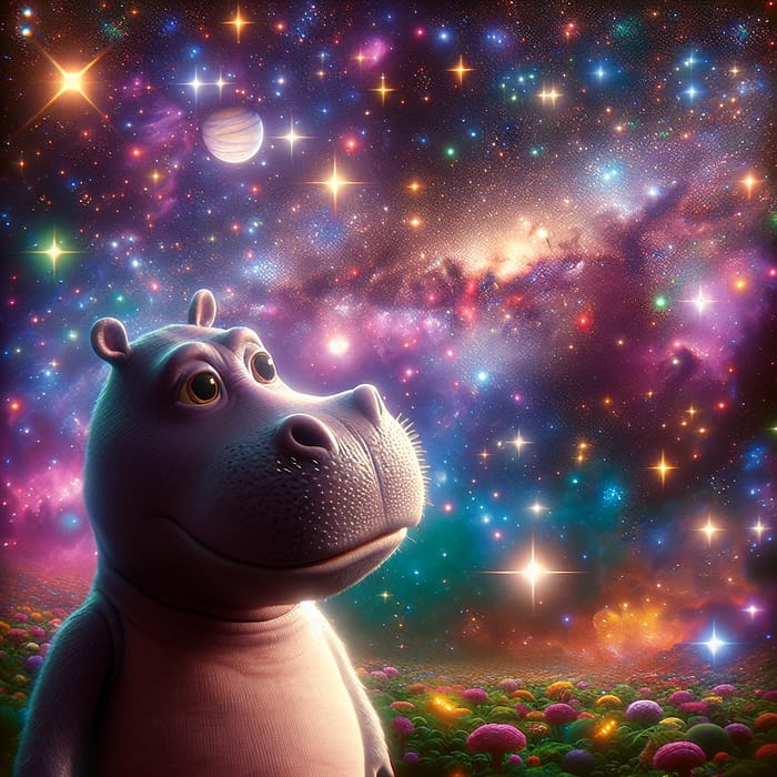 Harold the Hippo in Awe of the Infinite Universe