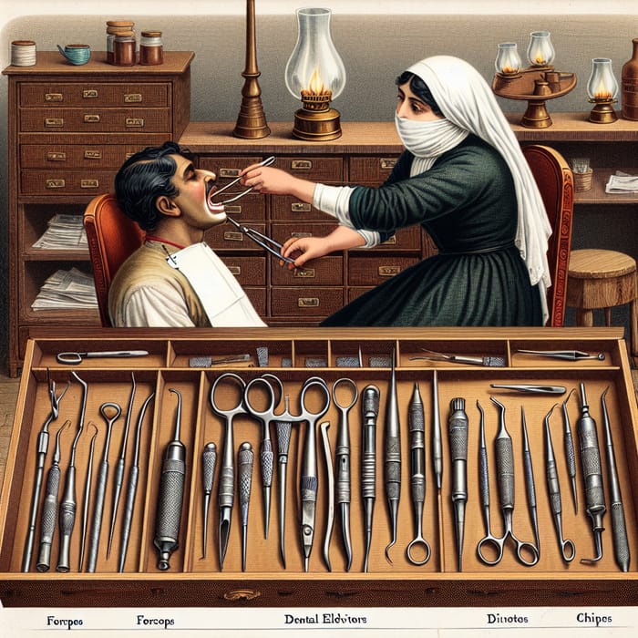 19th Century Tooth Extraction Techniques in Classic Style
