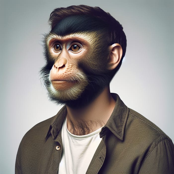 Man with Monkey Face Illustration | Artistic Vision