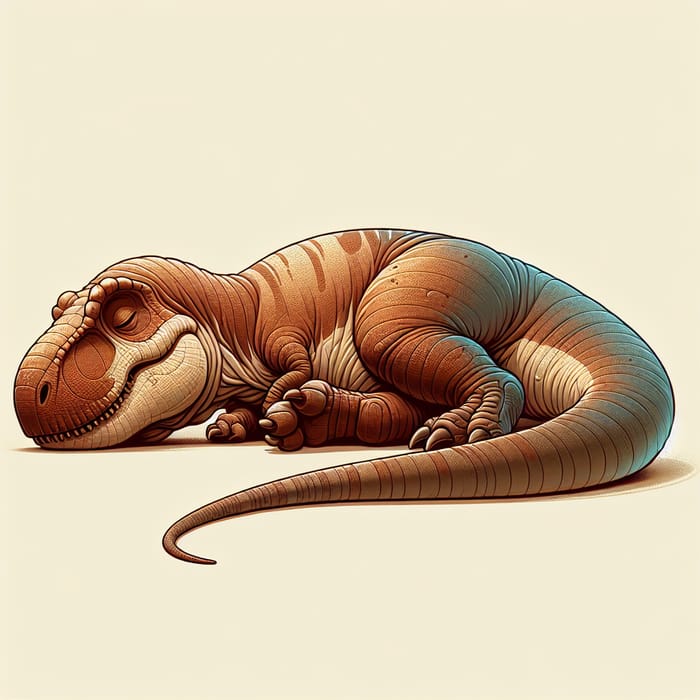 Realistic Sleeping Adorable T Rex