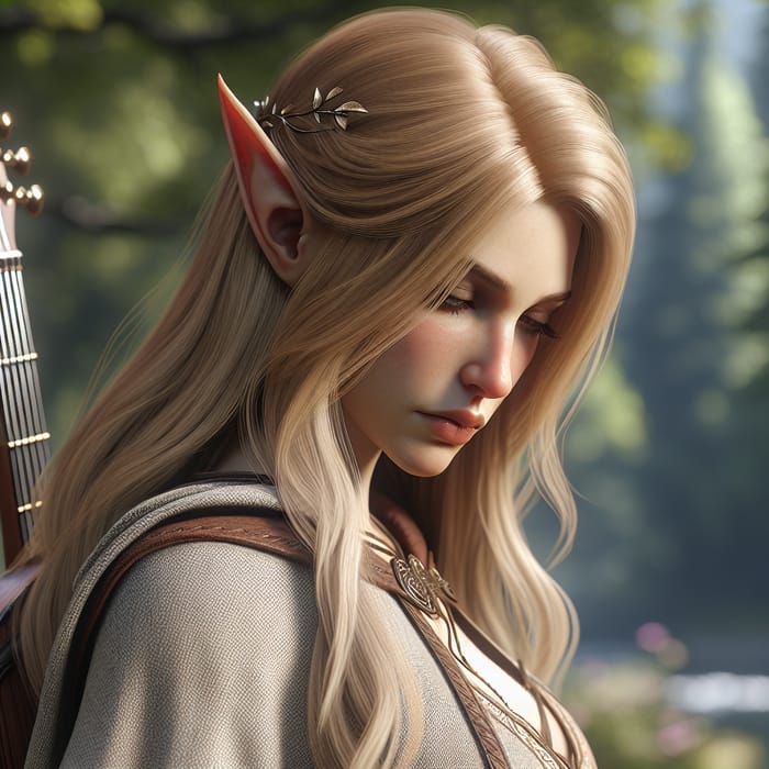 Enchanting Elf Bard with Blonde Hair