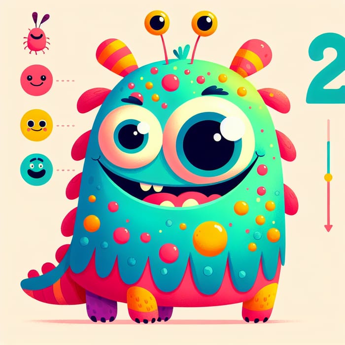 Cute and Colorful Monster for 2nd Graders