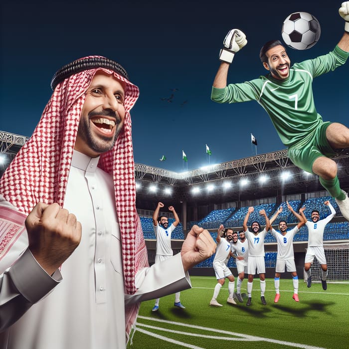 Saudi Businessman Celebrates Al Ahli FC Win with Top Players in Jeddah Stadium